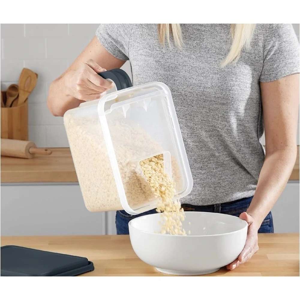 Medium Plastic Canister with Handle 21 Cup Pantry Food Storage Container /w Lid